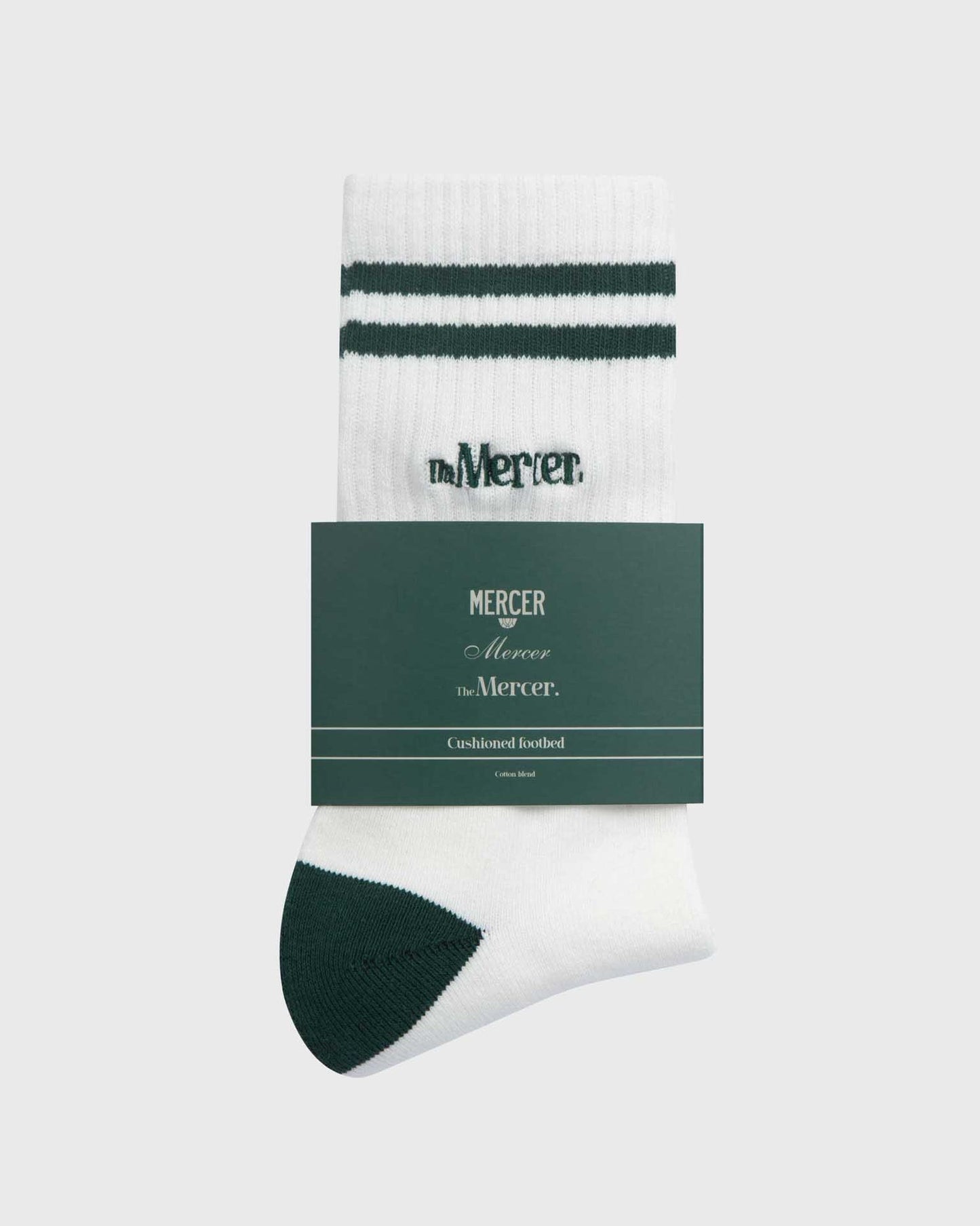 The Mercer Socks Stripe - White/Green