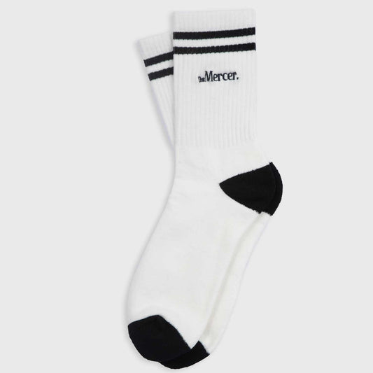 The Mercer Socks Stripe - White/Blue