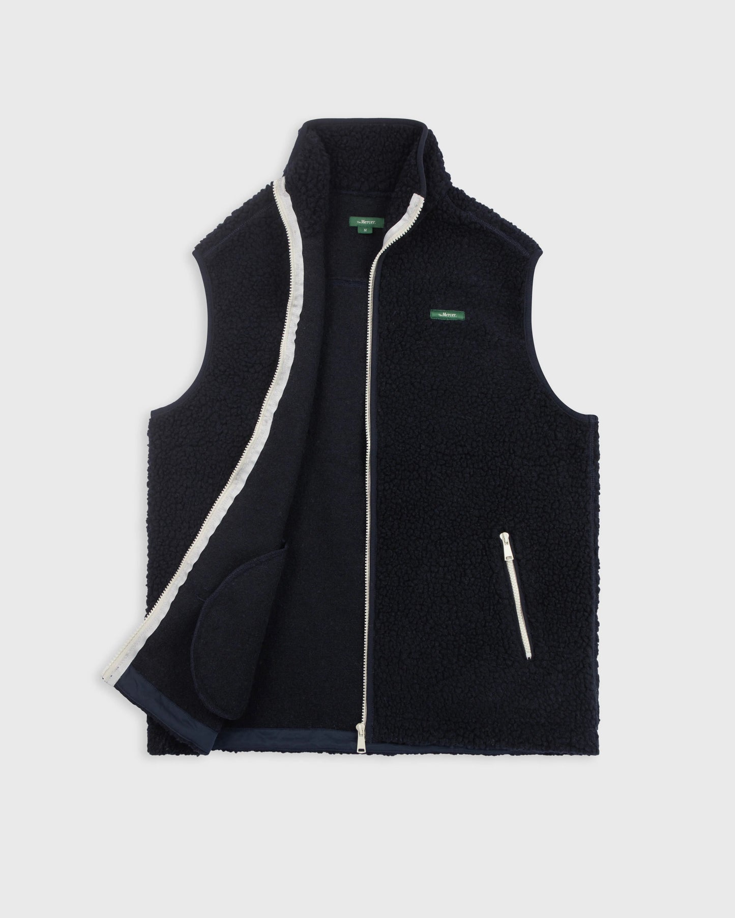 Wool Zip Vest - Navy