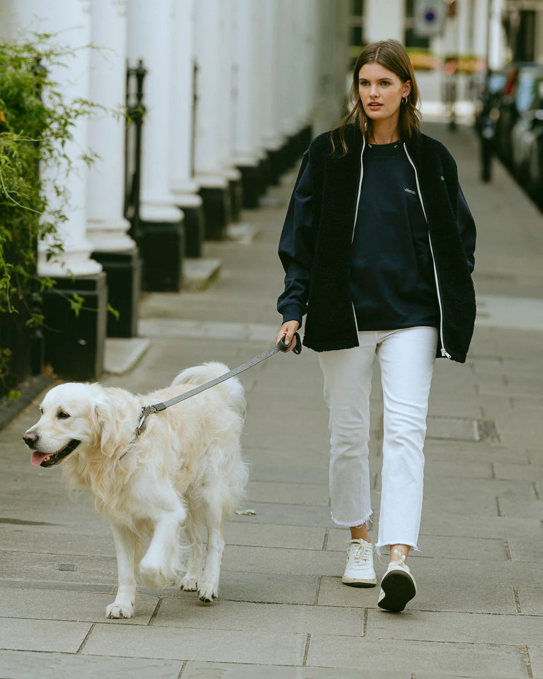 Wool Zip Vest - Navy