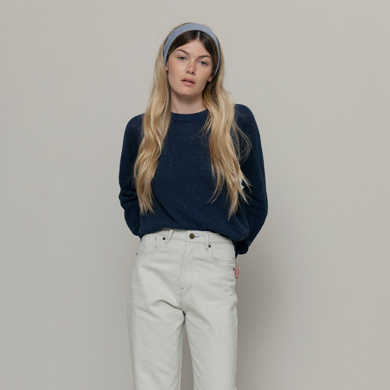 Alice Recycled Denim Knit Jumper - Baltic Blue