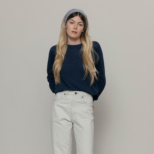 Alice Recycled Denim Knit Jumper - Baltic Blue
