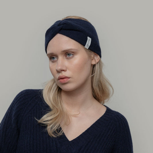 Rifo Recycled Cashmere Nadia Headband - Blue Mora