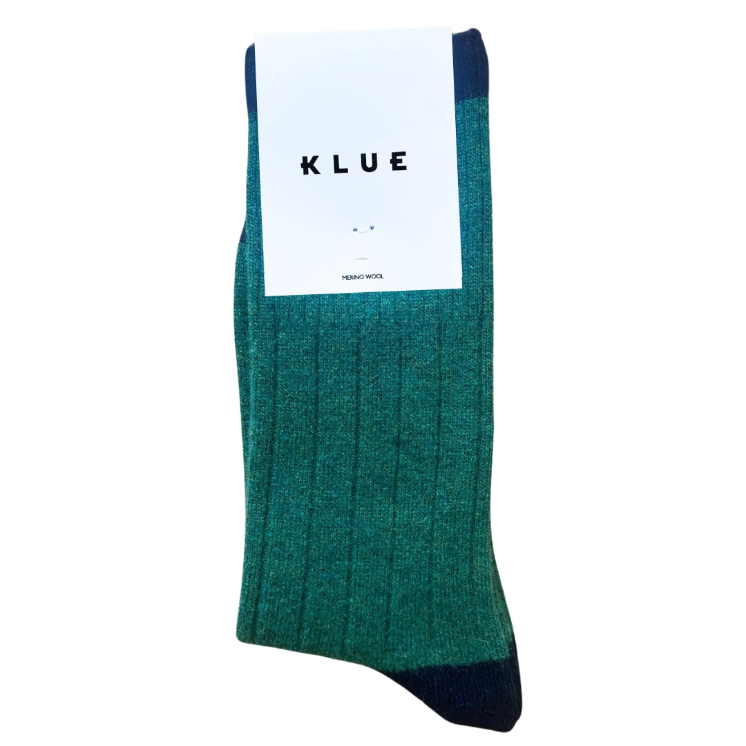 Merino Wool Socks with Bands - Green/Black