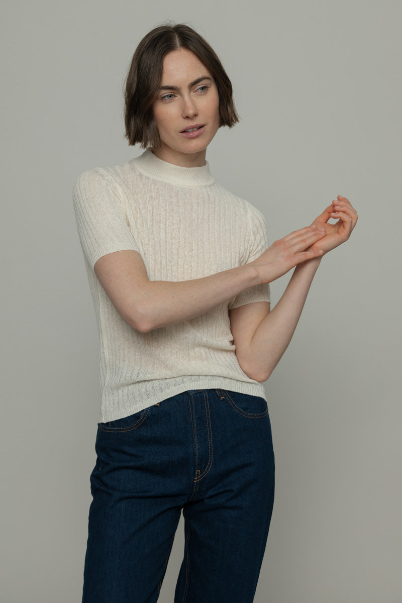 LAST ONE in XS - Renza Silk T-shirt - Off-White