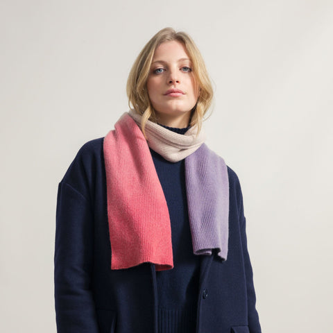 Rifo Recycled Cashmere Scarf Fenice -  Pink/Violet