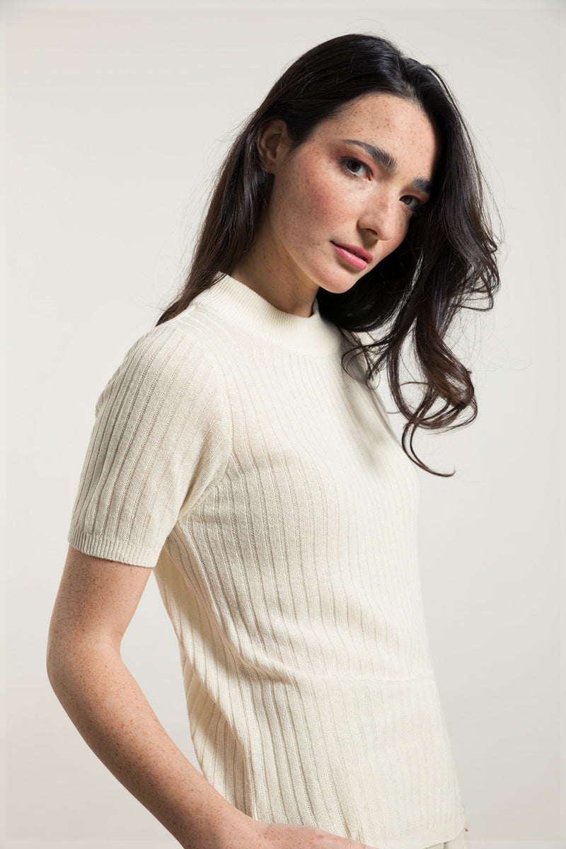 LAST ONE in XS - Renza Silk T-shirt - Off-White