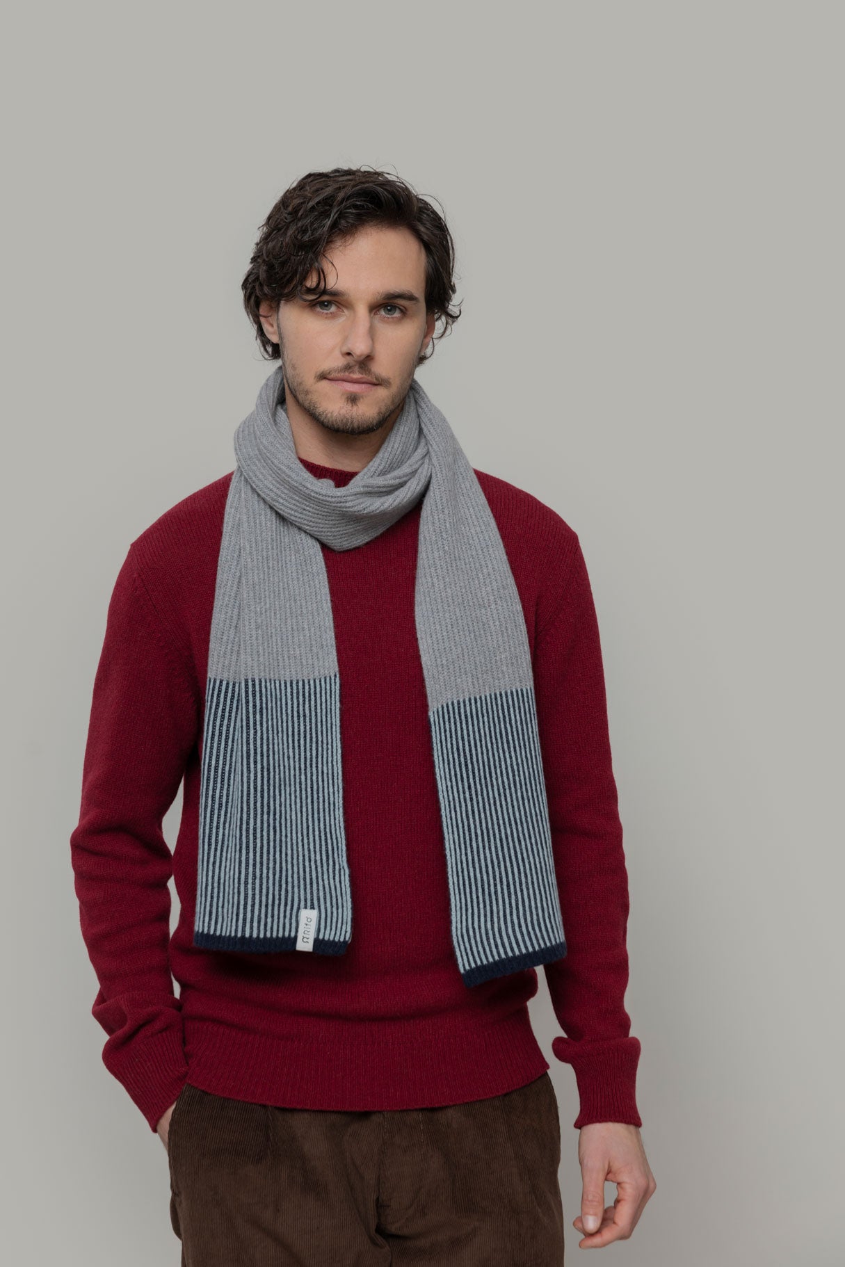 Teresa Recycled Cashmere Scarf - Blue Albastro