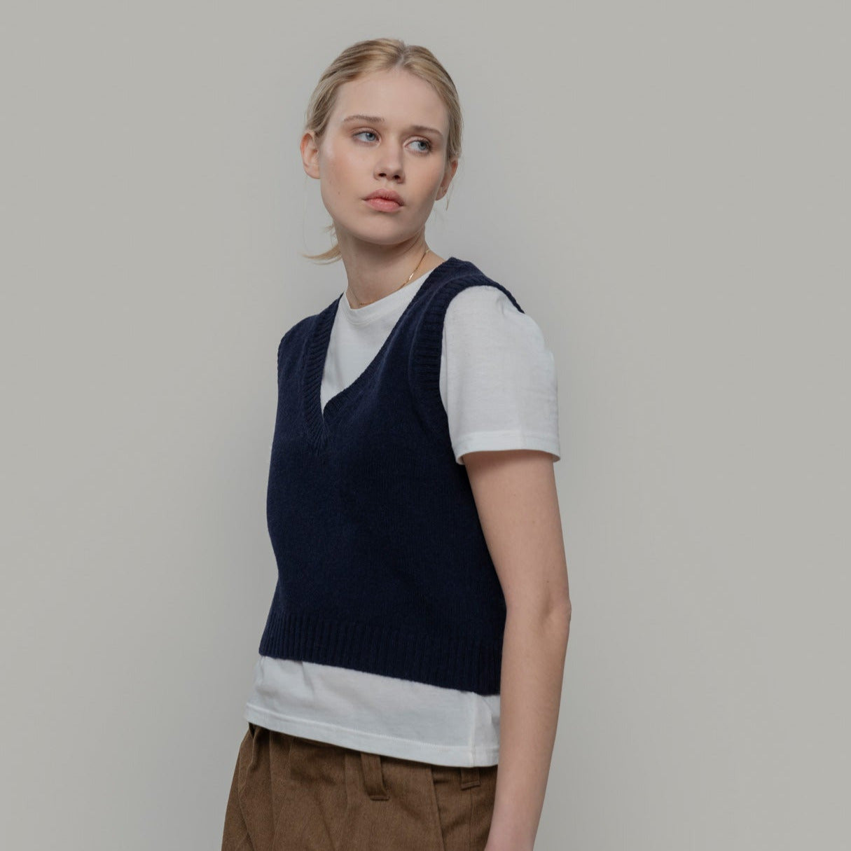 Melania Wool Vest - Blue Mora