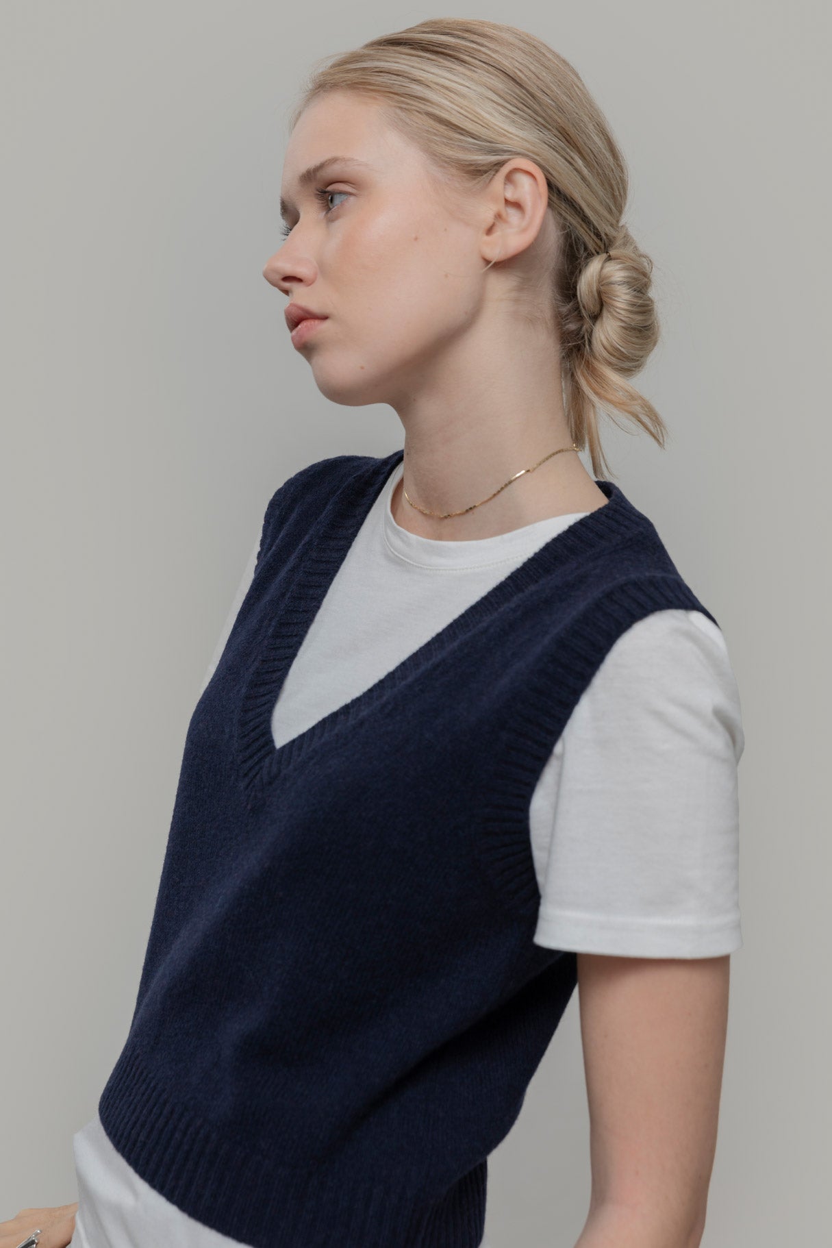 Melania Wool Vest - Blue Mora