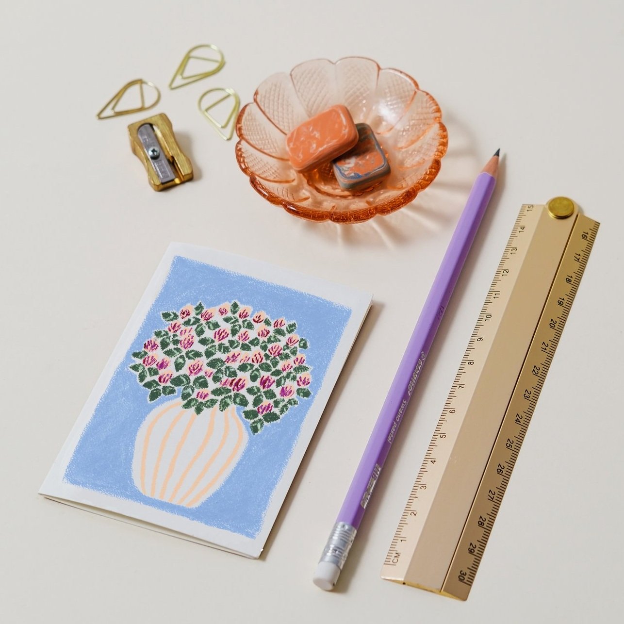 Mini Greeting Card - Red clover