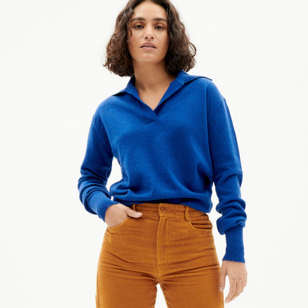 Thinking Mu Sheena Knitted Sweater TRASH - Blue