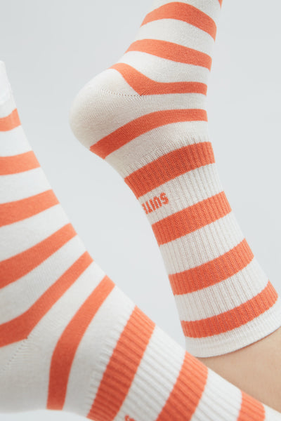 Socks - Mandarin Red Stripe