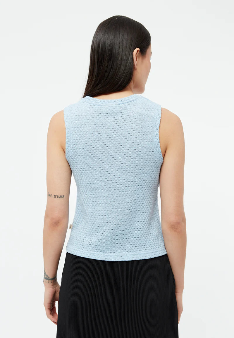 Shirley Linen Top - Ice Water Blue