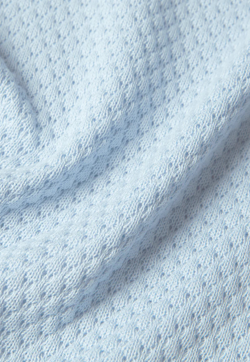 Shirley Linen Top - Ice Water Blue
