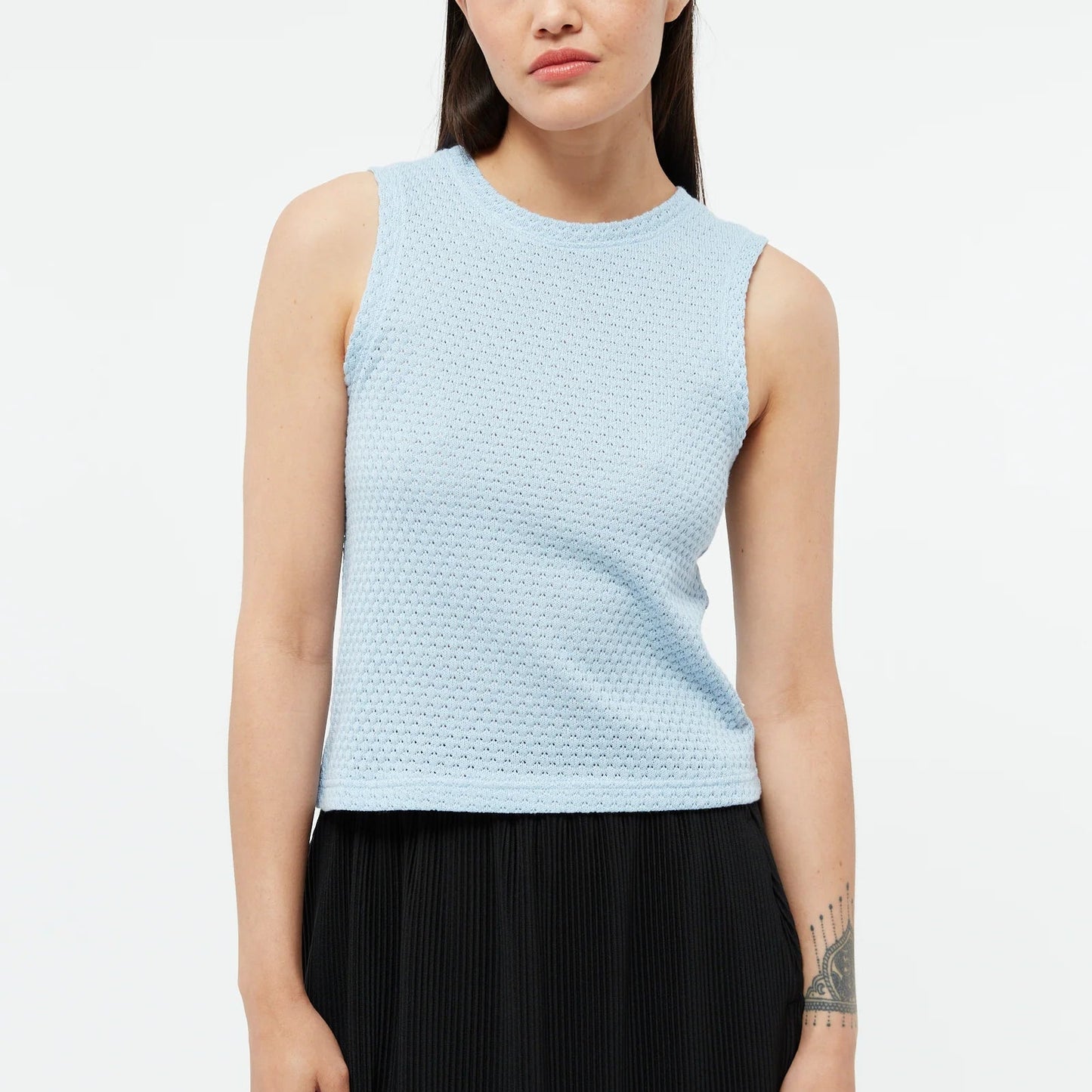 Shirley Linen Top - Ice Water Blue