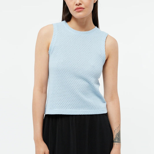 Shirley Linen Top - Ice Water Blue