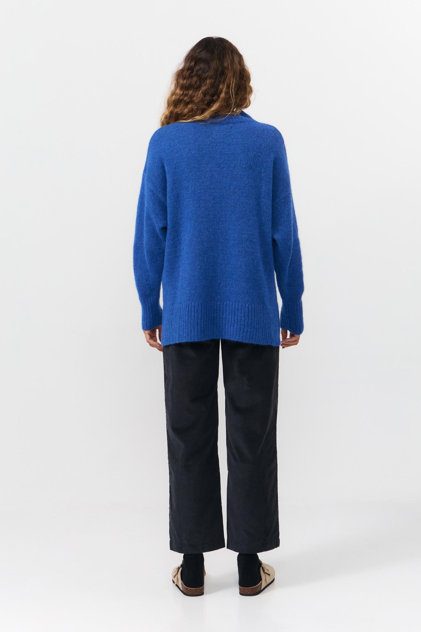 LAST ONE IN S- Nun Alpaca Jumper - Blue