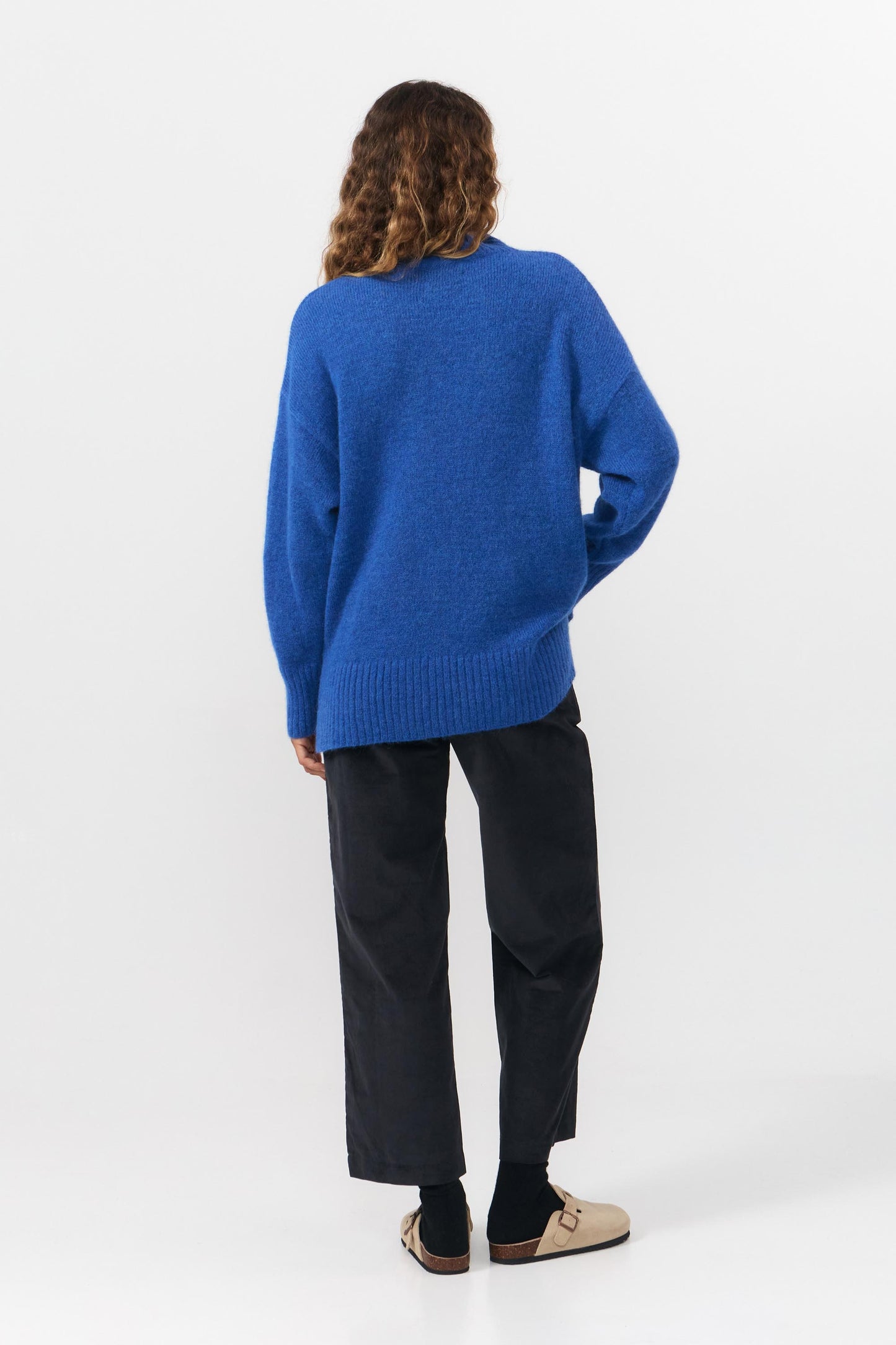 LAST ONE IN S- Nun Alpaca Jumper - Blue