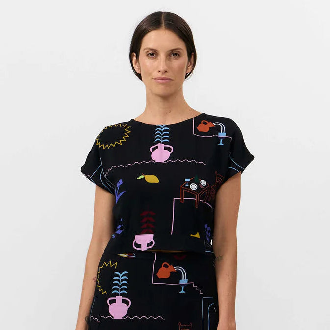 Hebron Top - Holiday Print