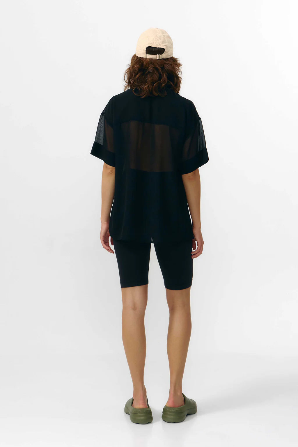 LAST ONE in M - Minab Shirt Transparent - Chiffon Black