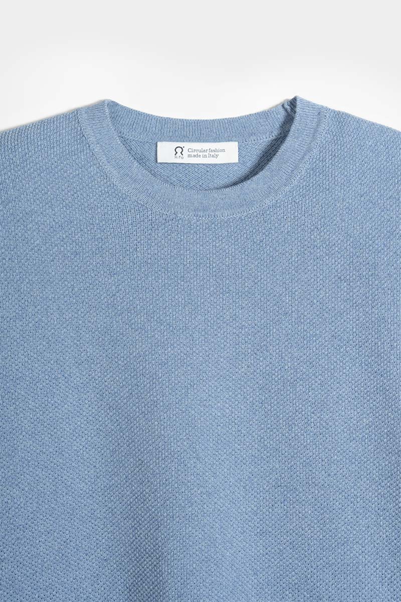 LAST ONE IN M- Carlotta Cotton Knit T-Shirt - Indigo