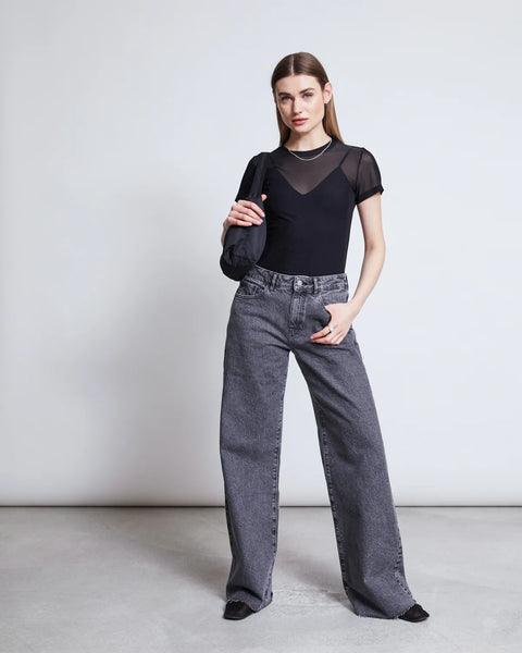 Sunny Wide Leg Jeans - Light Grey