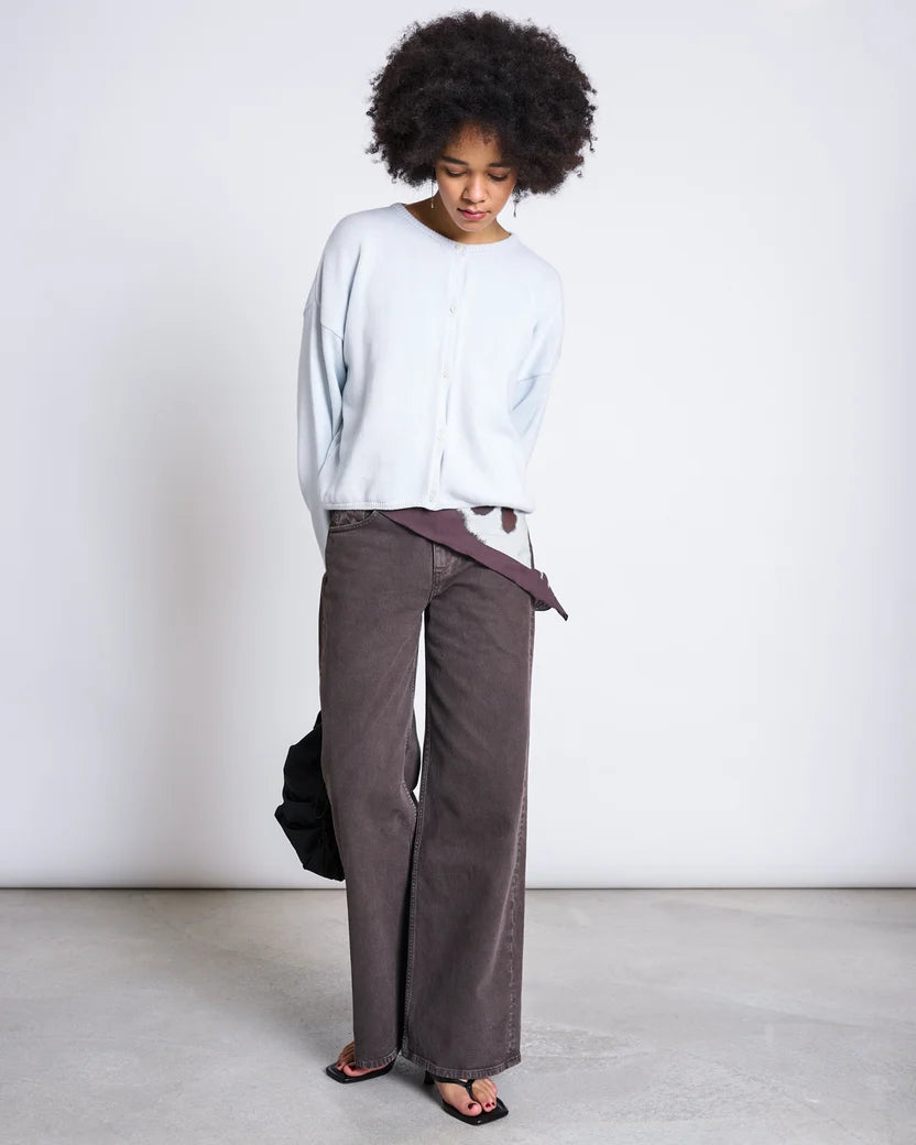 Tacna Wide Leg Mid Rise Jeans - Dark Brown