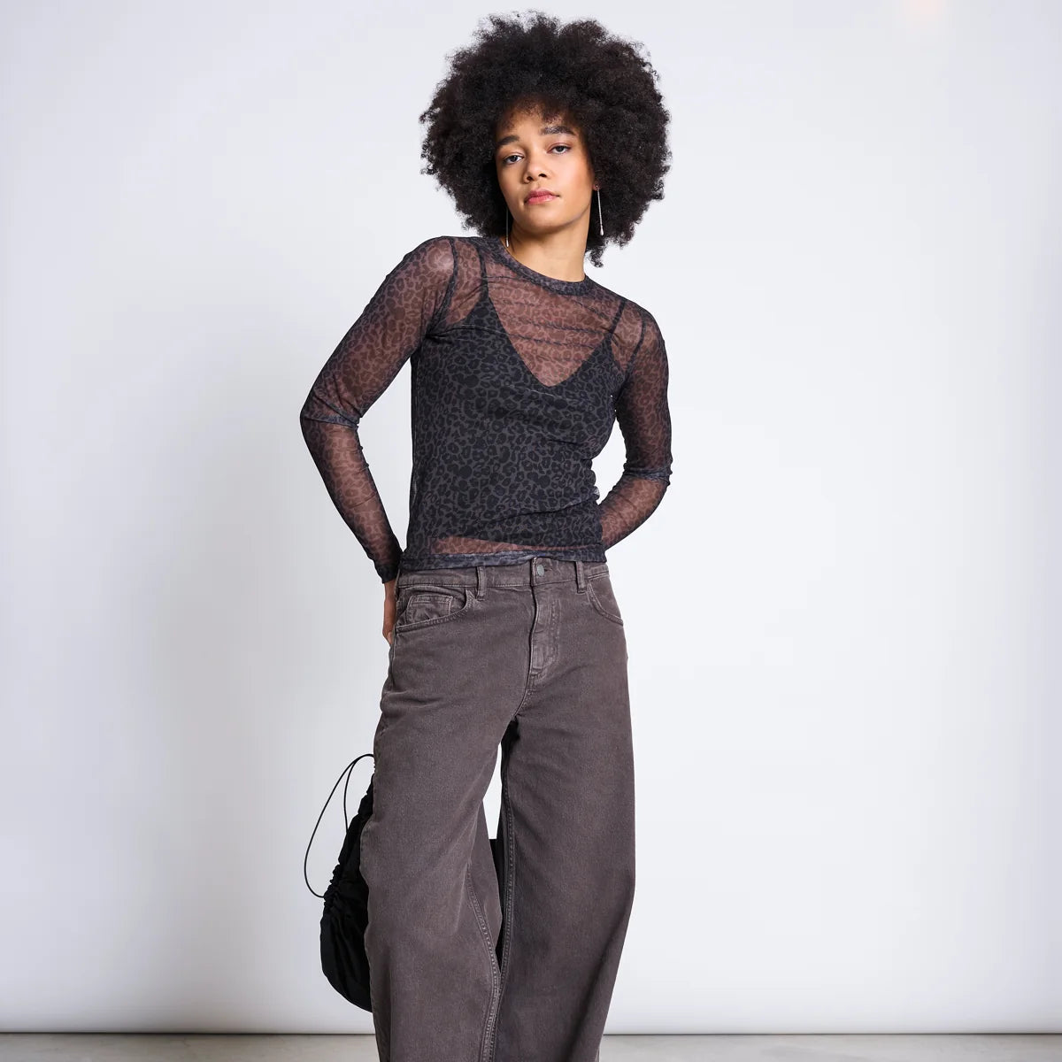 Dora Mesh T-Shirt - Dark Leopard