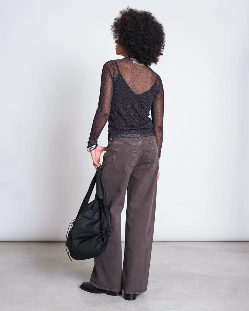 Dora Mesh T-Shirt - Dark Leopard