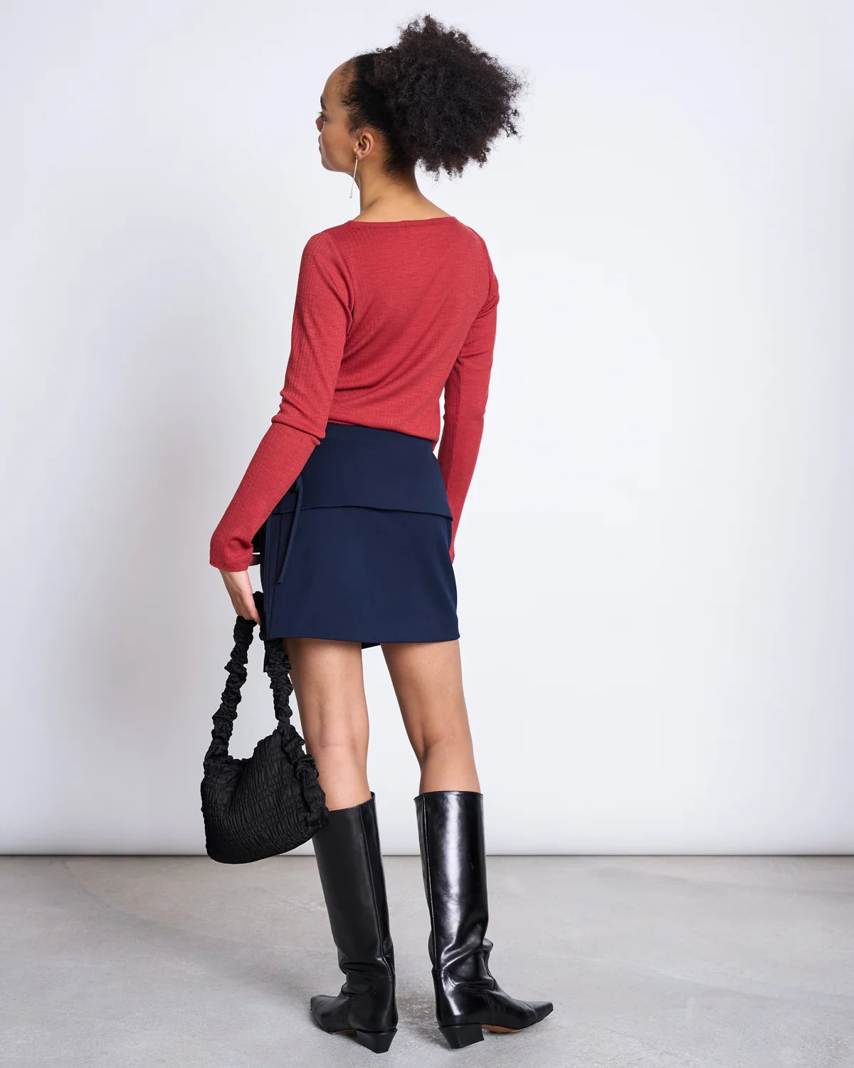 Tilla Merino Rib Longsleeve - Mid Red