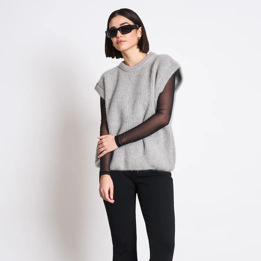 Wool Slipover Jumper / Vest - Light Grey