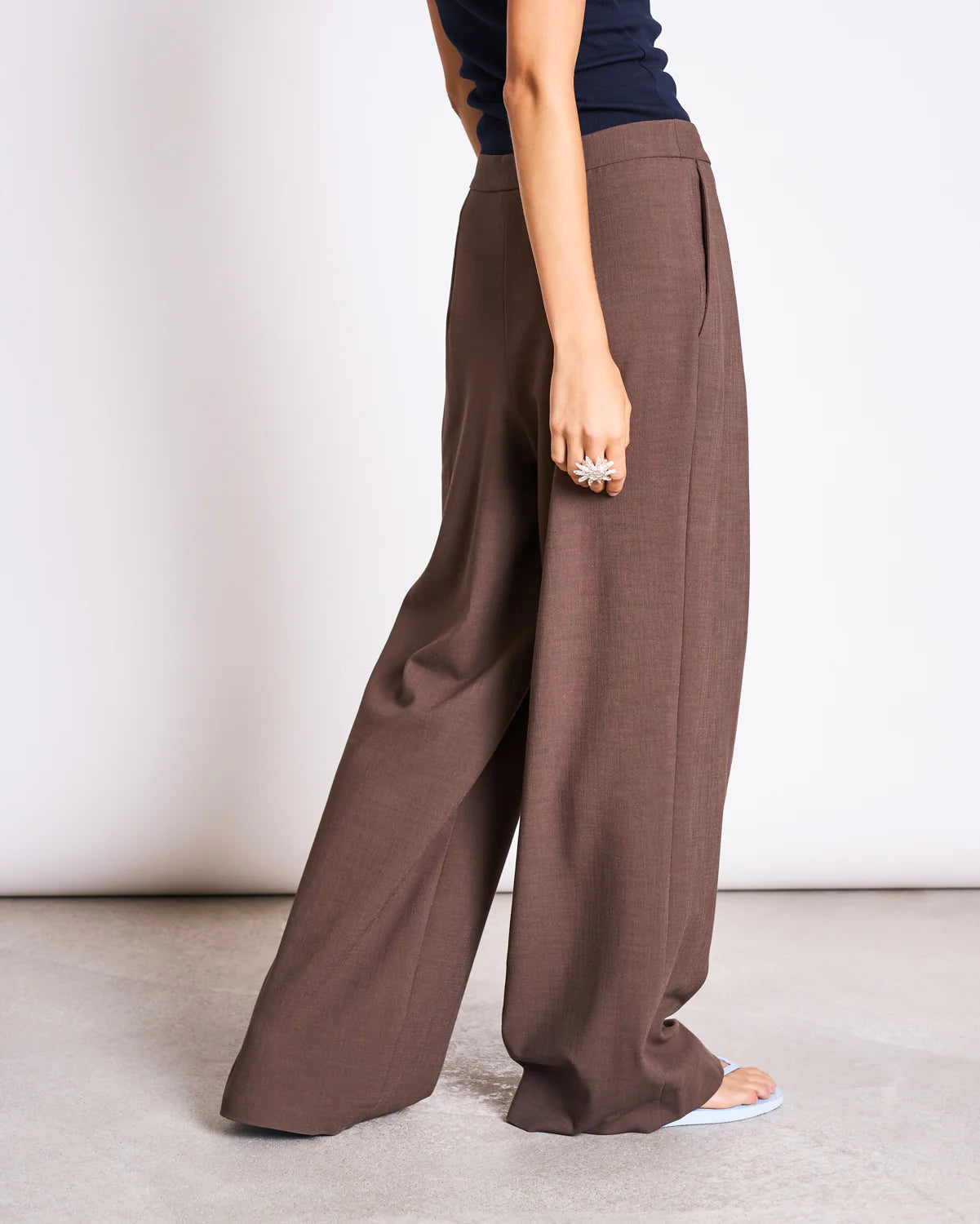 Niva Pleated Wide Pants - Clay