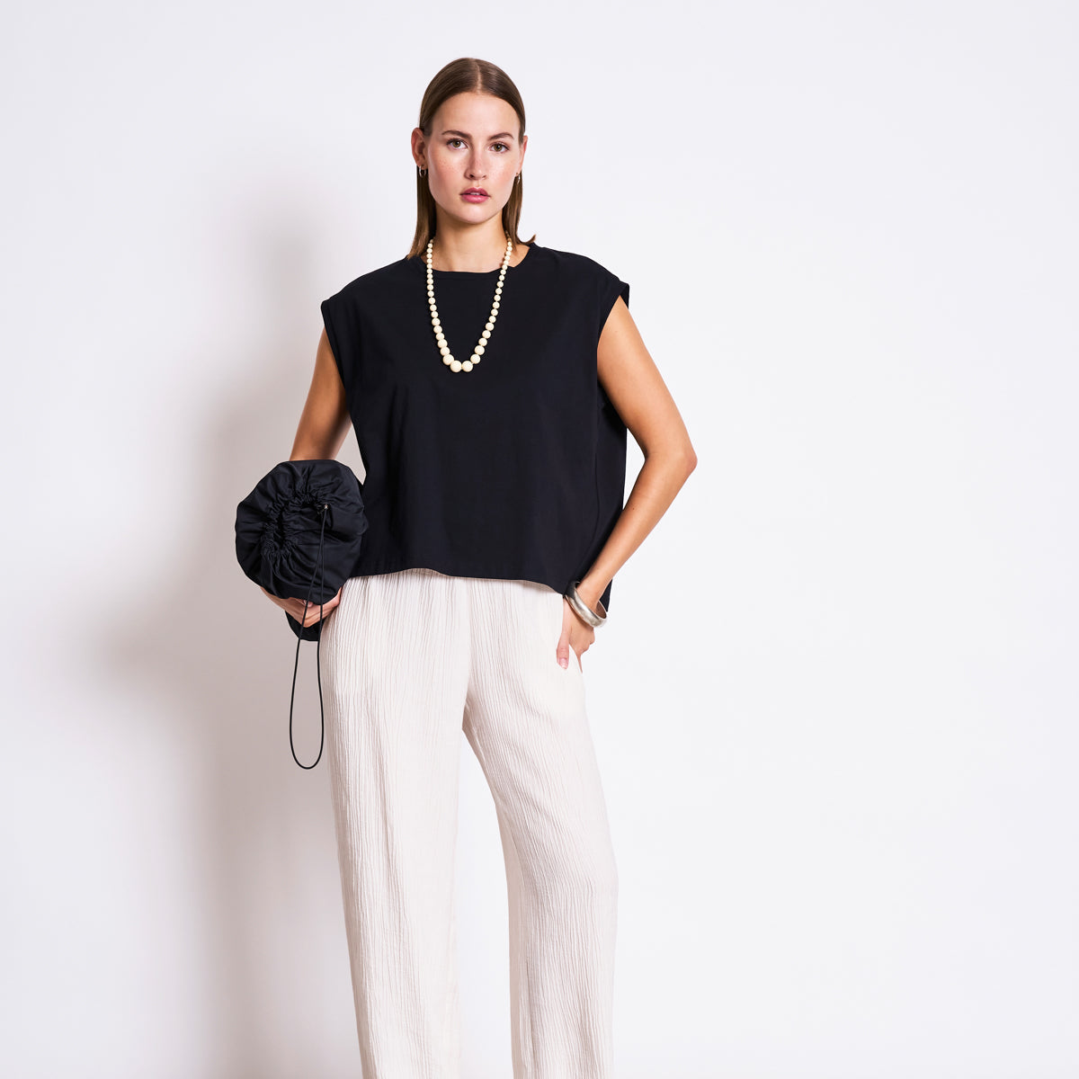 Ovar Boxy Top - Black