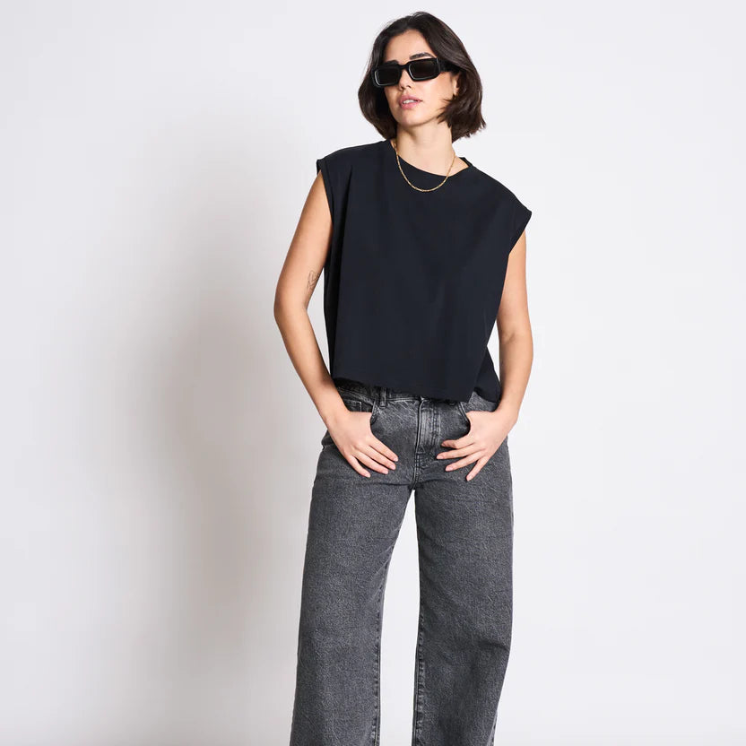 Ovar Boxy Top - Black