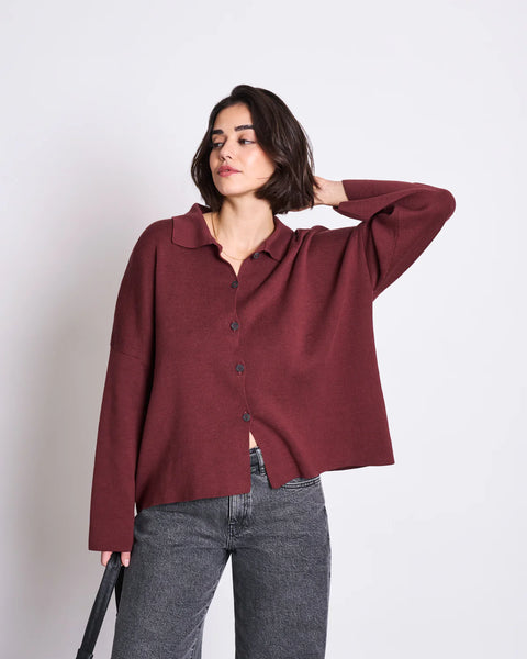 Anjo Knitted Cardigan - Syrah