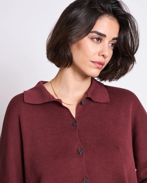 Anjo Knitted Cardigan - Syrah