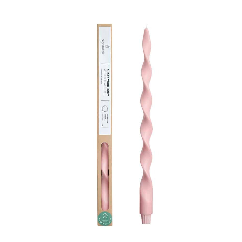 Big Lazy Spiral Candle - Light Pink