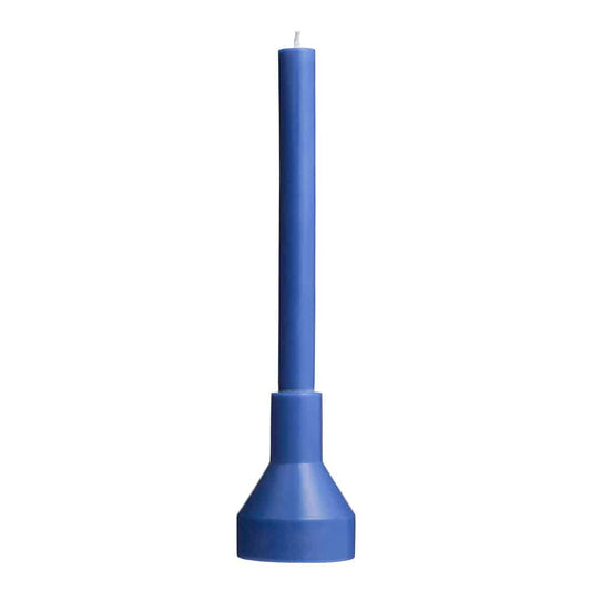 Candle & Holder - Blue