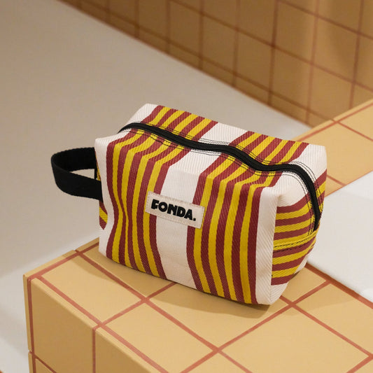 Toiletry Bag - White Yellow Red
