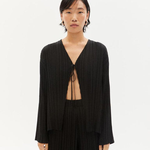 Pleated Marina Blouse - Black