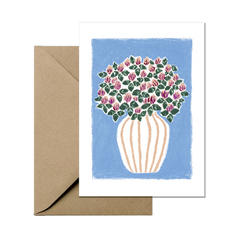 Mini Greeting Card - Red clover