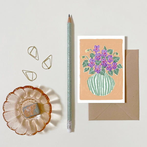 Mini Greeting Card - March Violet