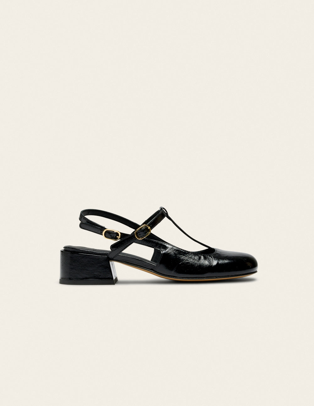 Ryla Pumps - Black Pleated Leather