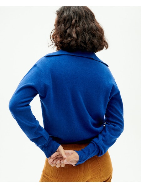 Thinking Mu Sheena Knitted Sweater TRASH - Blue