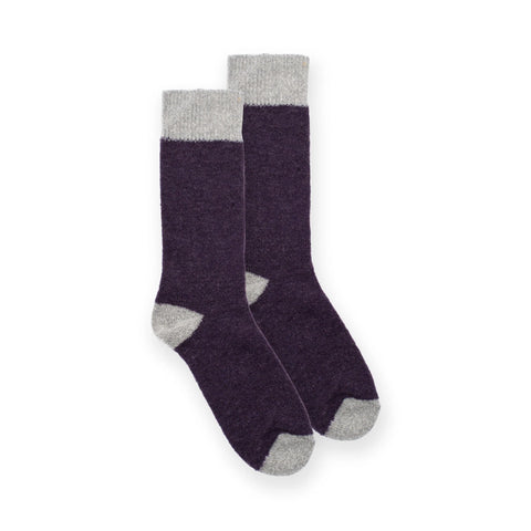 Wolvis Merino Socks - Plum/Grey
