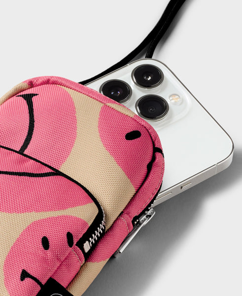Wouf Crossbody Phone bag - Smiley® Pink