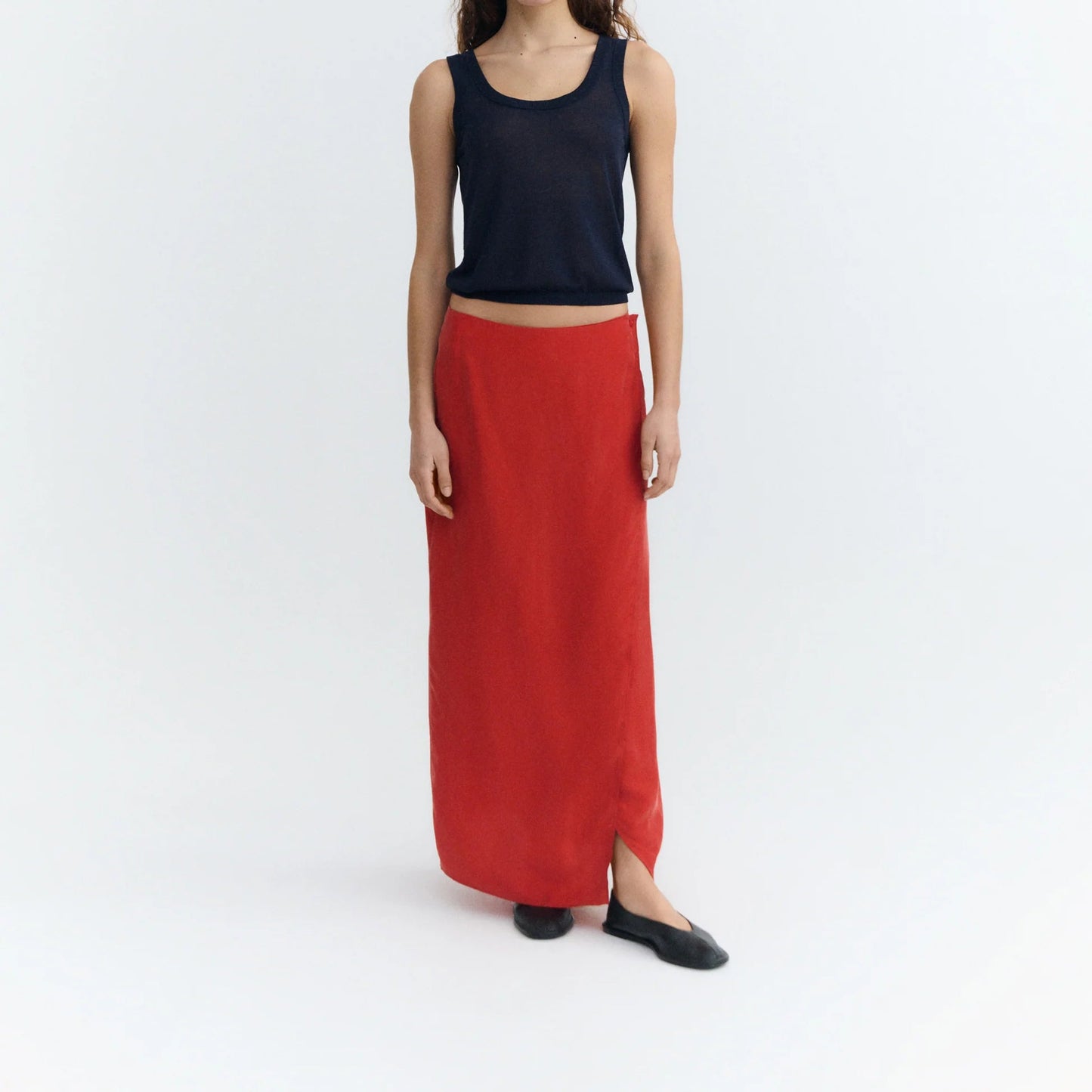 LAST ONE IN 36- Selina Long Skirt - Red Cupro