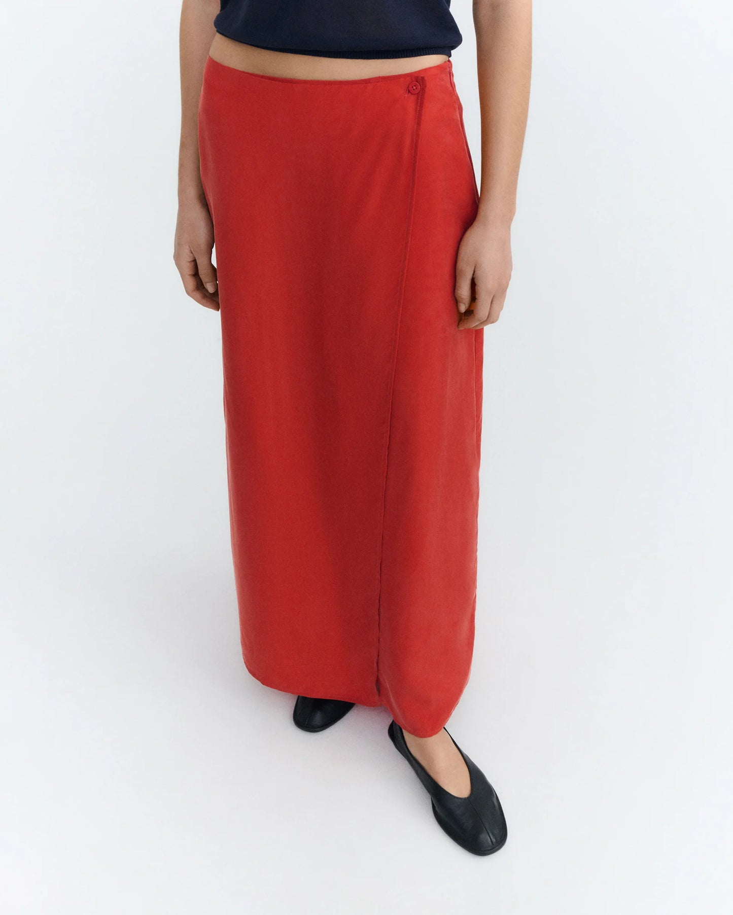 LAST ONE IN 36- Selina Long Skirt - Red Cupro