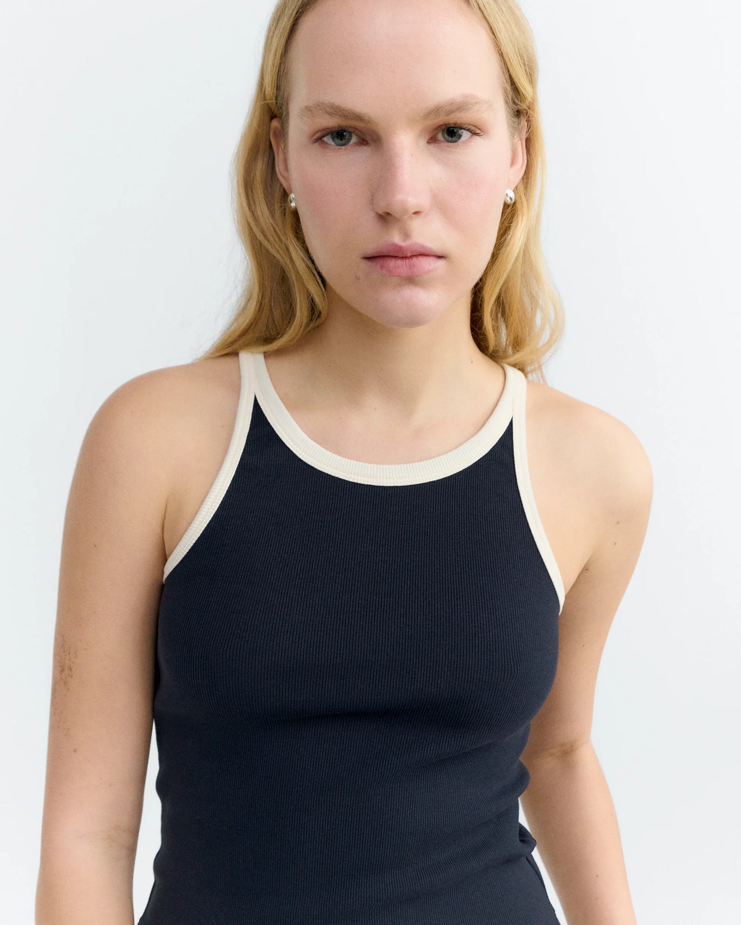 Harriet Top Contrast - Navy Pannacotta